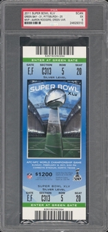 2011 Super Bowl XLV Full Ticket, Green Variation - PSA EX 5